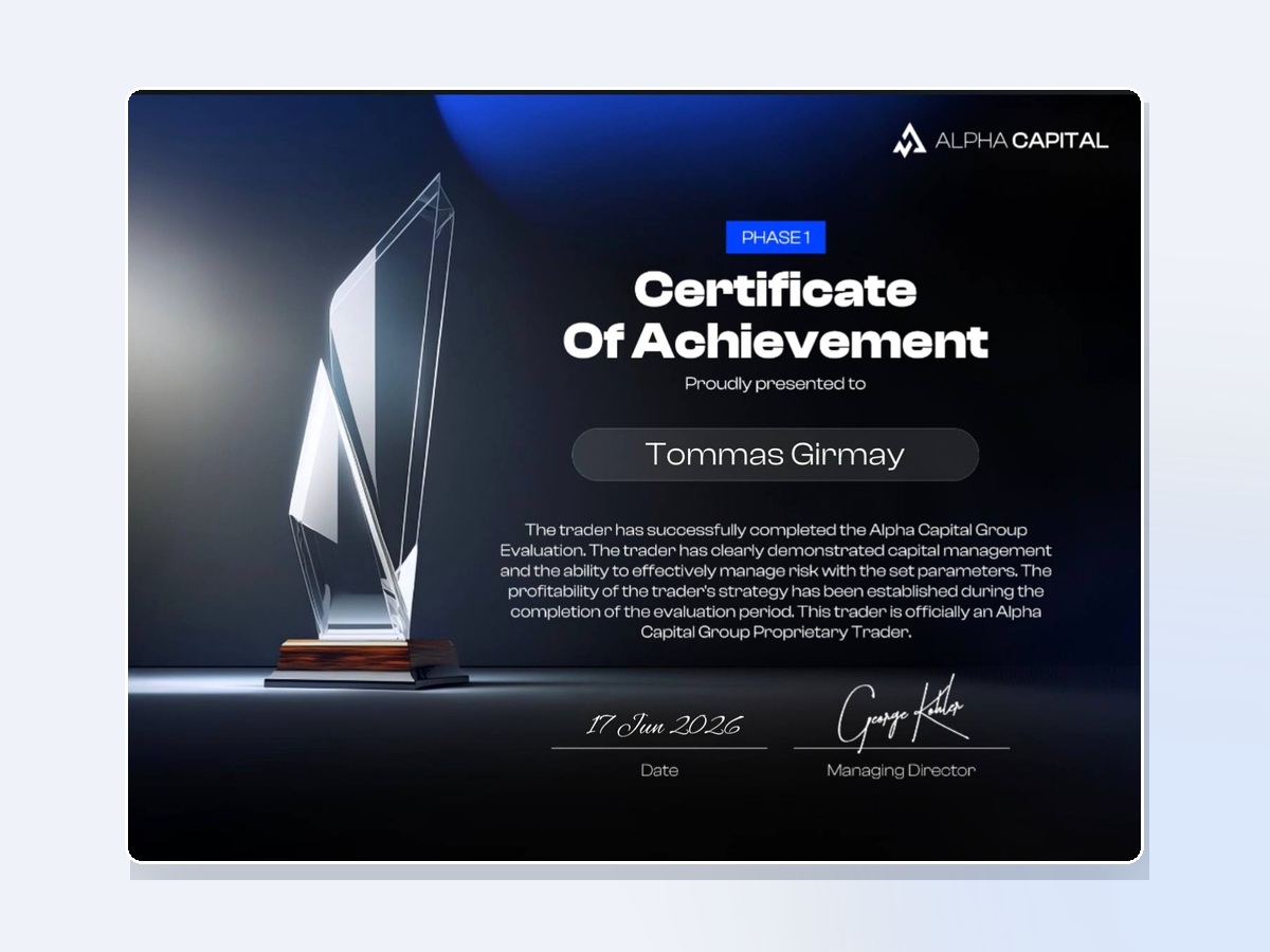 Alpha Capital Phase 1 certificate of achievement