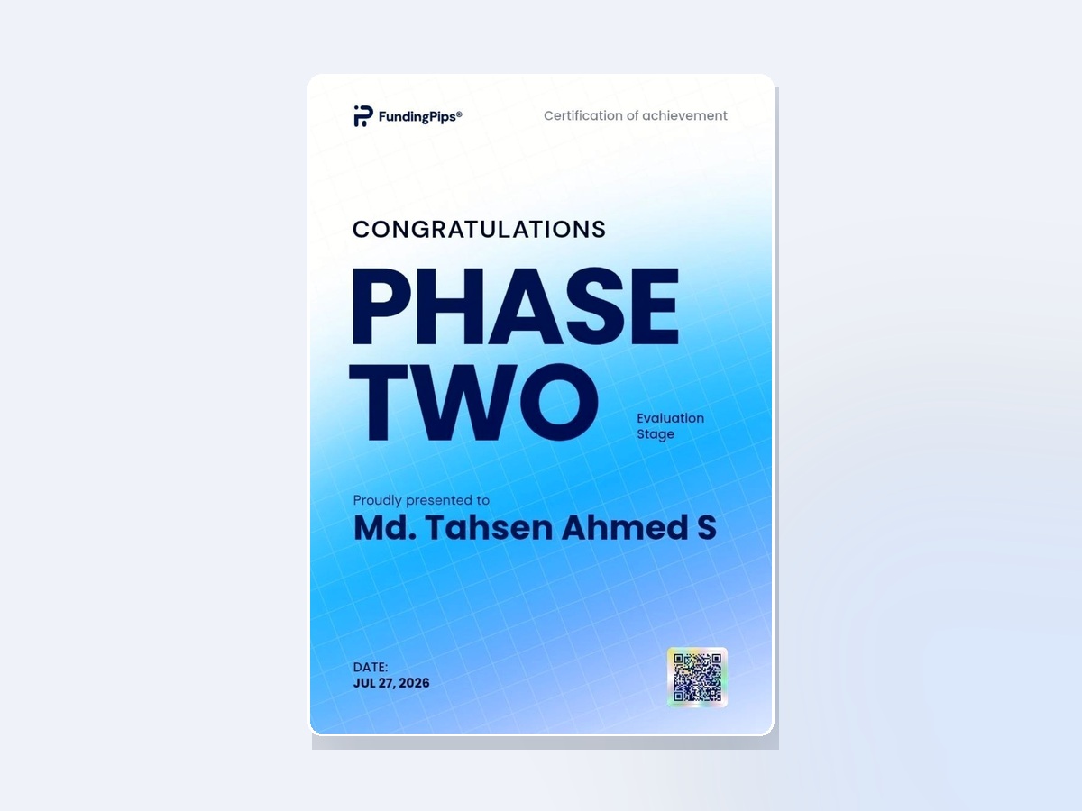 FundingPips Phase Two evaluation certificate